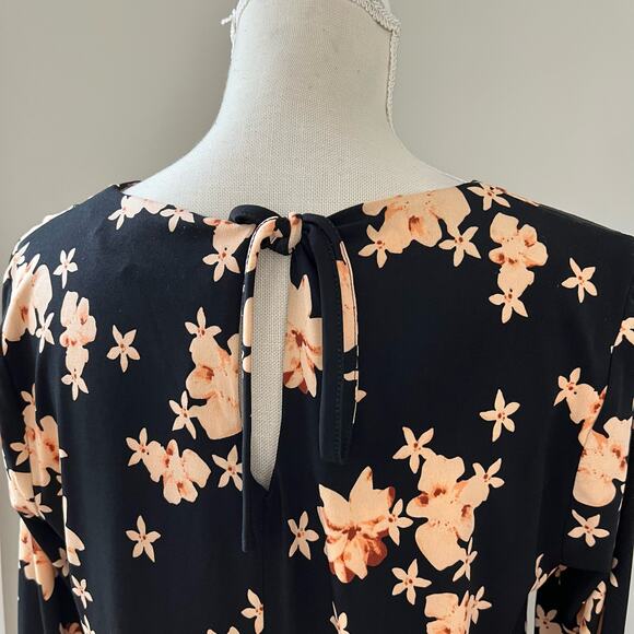Cynthia Steffe Peach Floral Long Sleeve Dress - Picture 6 of 9